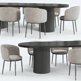 Globewest benjamin ripple table filmore dining chair eichholtz